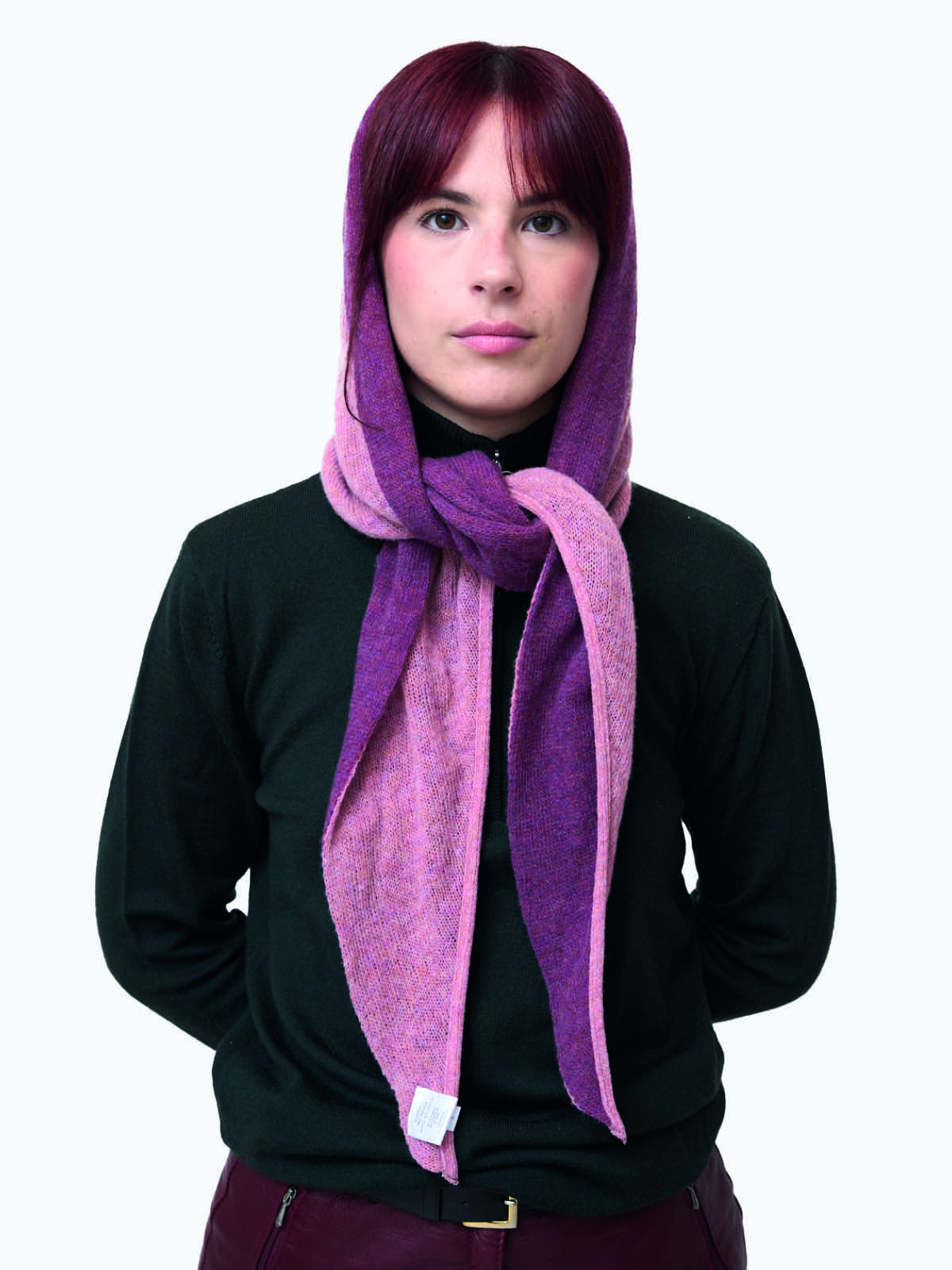 Reversible Balaclava – 100% recycled wool - Berry-purple-calm-pink