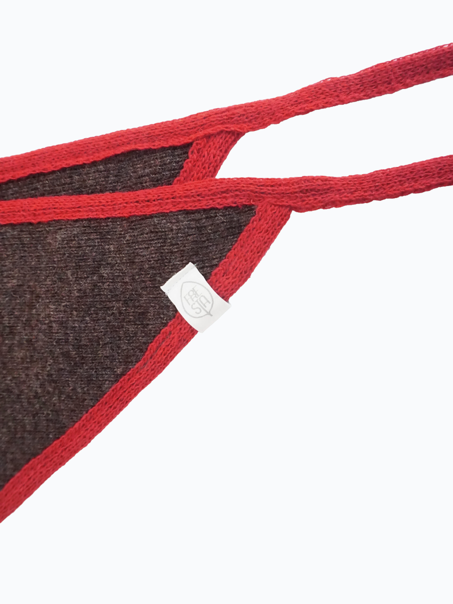 Ribbed Bandana - 100% recycled wool - Cocoa-brown-total-red-2