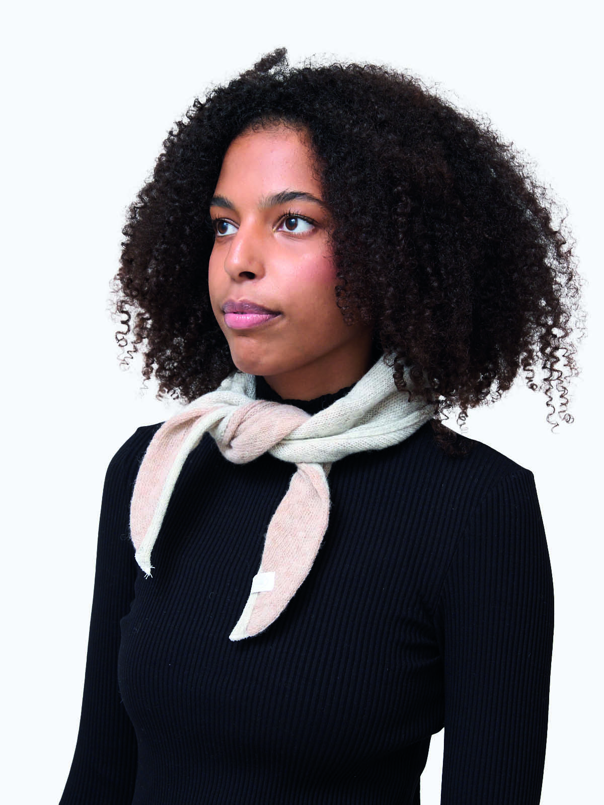 Reversible Scarf - 100% recycled wool - Soft-sand-soft-grey